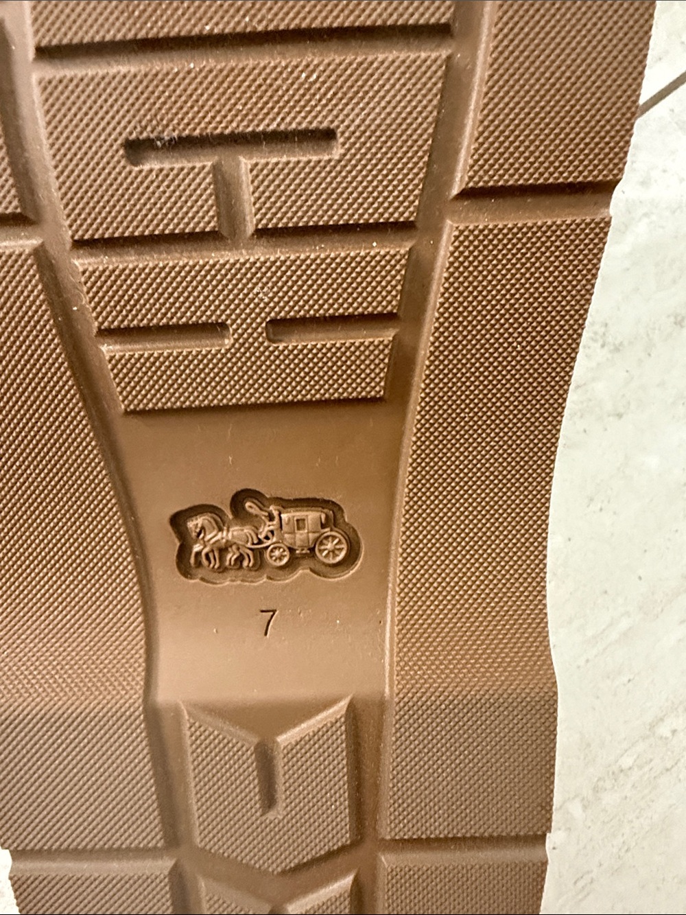Coach ladies size 7 ..new .. Suede Shearling-Trim Clog with Gold 'C' Accen - Picture 6 of 8